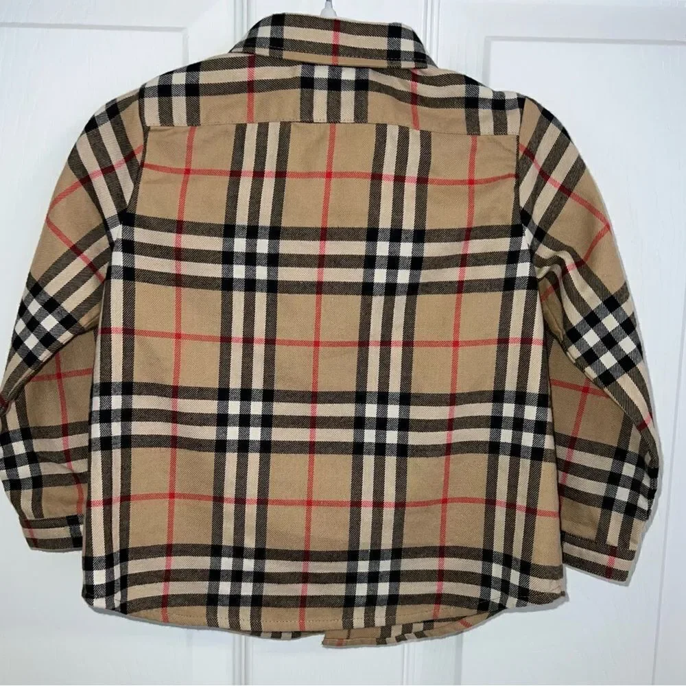 BURBERRY BEIGE VINTAGE CHECK FLANNEL SHIRT 18M